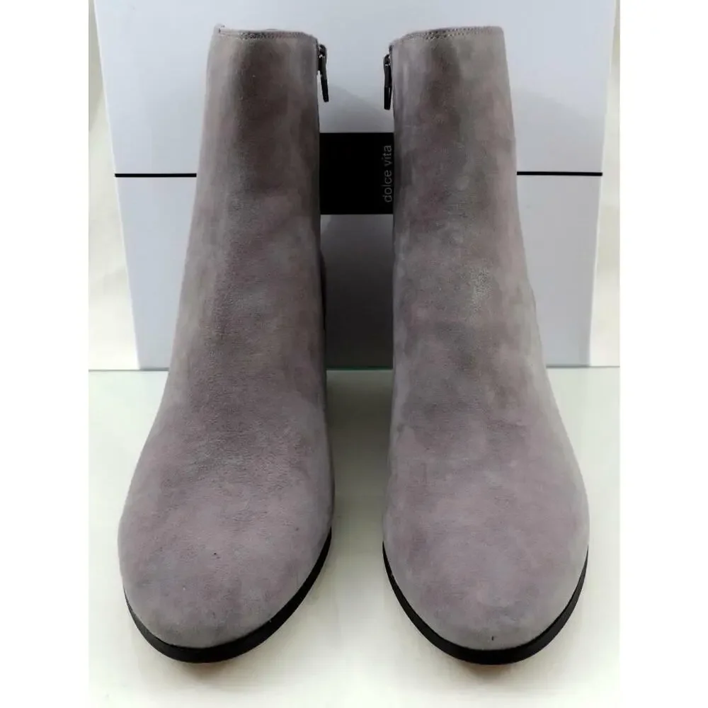 Women's Shoes Dolce Vita Maude Block Heel Ankle Boots Smoke Grey Suede